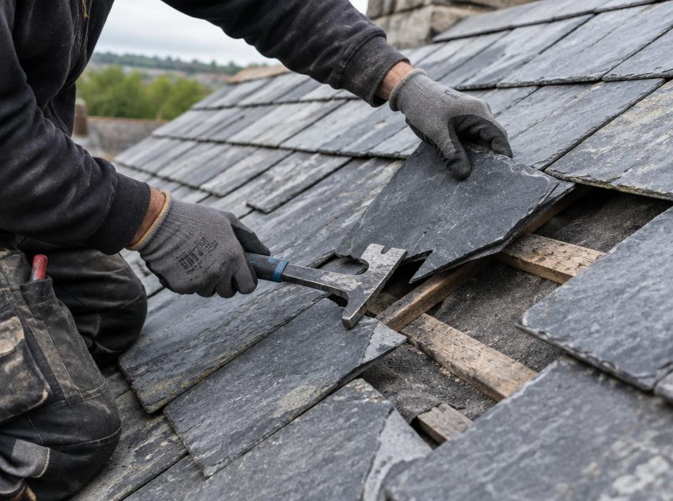 Slate roof tile repair